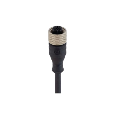 M12 B-code vrouwelijk transparante behuizing PUR zwart 5-Wire